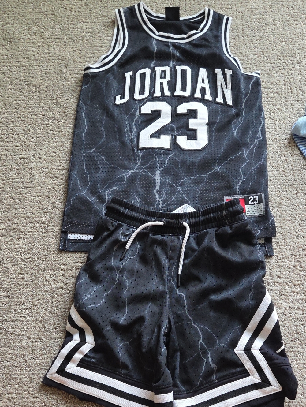 Jordan Black and White Lightning Basketball Pajama Set